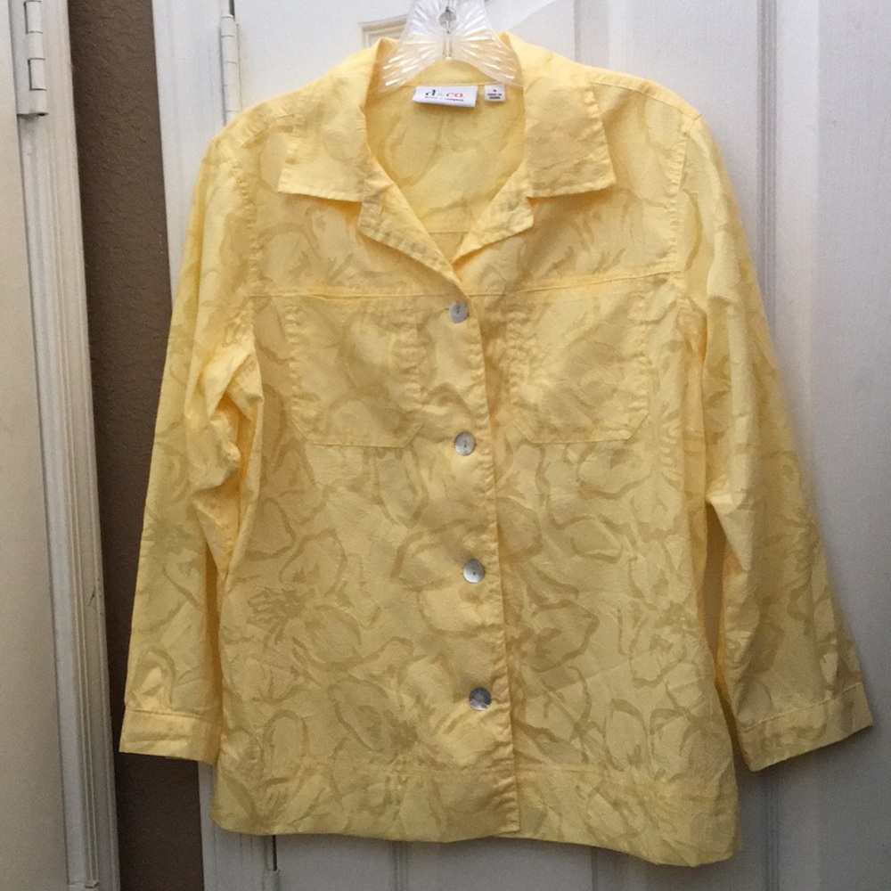 FINAL MARKDOWN Denim and company tone on tone blouse small